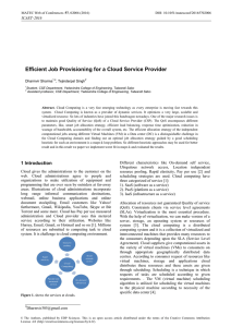 Efficient Job Provisioning for a Cloud Service Provider  , Web of Conferences