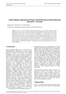 A Bio-inspired  Approach for Power and Performance Aware Resource