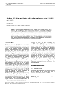 Optimal DG Siting and Sizing in Distribution System using PSO-DE Approach