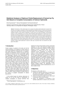 Statistical Analyses of Optimum Partial Replacement of Cement by Fly
