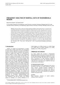 FREQUENCY ANALYSIS OF RAINFALL DATA OF DHARAMSHALA REGION