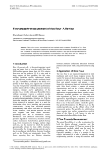 Flow property measurement of rice flour- A Review