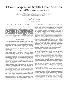 Efficient, Adaptive and Scalable Device Activation for M2M Communications