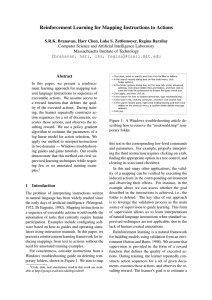 Reinforcement Learning for Mapping Instructions to Actions