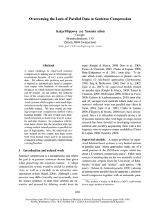 Overcoming the Lack of Parallel Data in Sentence Compression