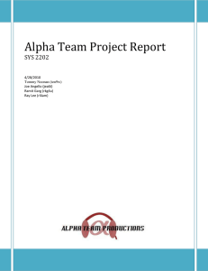 Alpha Team Project Report SYS 2202 4/28/2010
