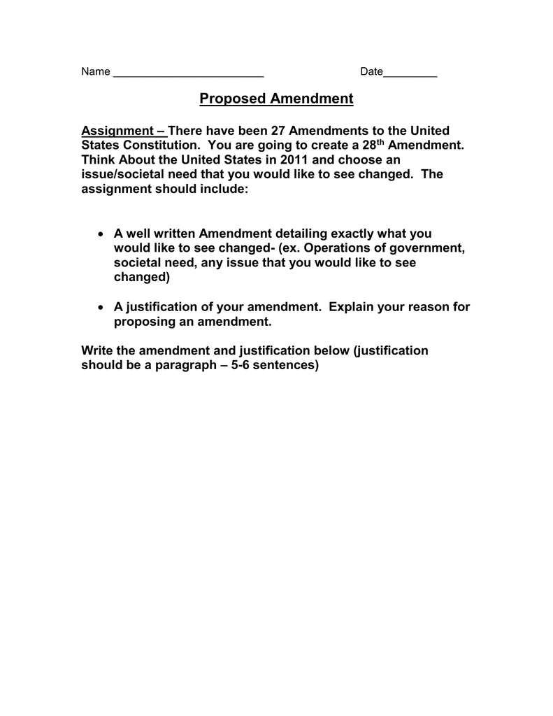 Proposed Amendment