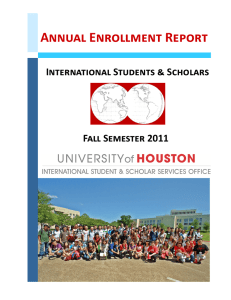 Annual Enrollment Report International Students &amp; Scholars Fall Semester 2011