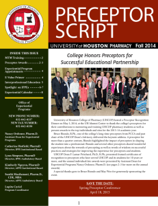 PRECEPTOR SCRIPT College Honors Preceptors for Successful Educational Partnership