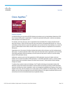 Cisco AppNav  ™ Product Overview