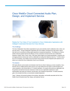 Cisco WebEx Cloud Connected Audio Plan, Design, and Implement Service
