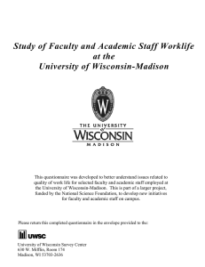 Study of Faculty and Academic Staff Worklife at the University of Wisconsin-Madison