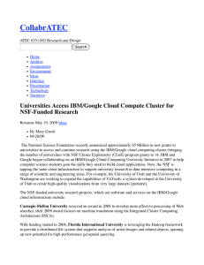 CollabrATEC Universities Access IBM/Google Cloud Compute Cluster for NSF-Funded Research