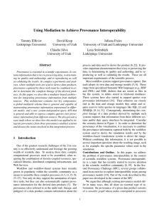 Using Mediation to Achieve Provenance Interoperability