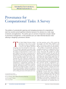 Provenance for Computational Tasks: A Survey