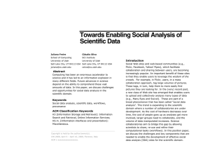 Towards Enabling Social Analysis of Scientific Data Introduction
