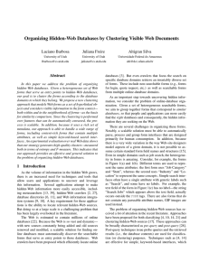 Organizing Hidden-Web Databases by Clustering Visible Web Documents Luciano Barbosa Juliana Freire