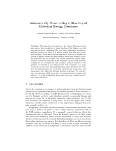 Automatically Constructing a Directory of Molecular Biology Databases