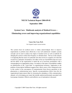 NECSI Technical Report 2004-09-01 September 2004 Eliminating errors and improving organizational capabilities