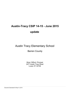 Austin-Tracy CSIP 14-15 - June 2015 update Austin Tracy Elementary School Barren County