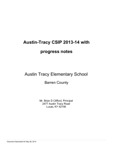 Austin-Tracy CSIP 2013-14 with progress notes Austin Tracy Elementary School Barren County