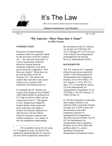 Law It’s The “Fly America - More Than Just A Name”