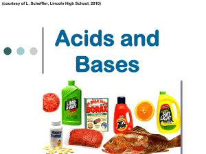 Acids and Bases 1 (courtesy of L. Scheffler, Lincoln High School, 2010)