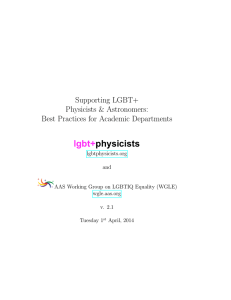 lgbt+ physicists Supporting LGBT+ Physicists &amp; Astronomers: