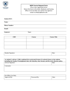WDP Course Request Form