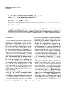XUV-laser  spectroscopy  on  the  c&amp; ‘Z ,’... and  c3 ‘II,,  v=  0 Rydberg ... Pieternel F.  Levelt  and  Wim  Ubachs