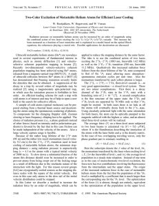 Two-Color Excitation of Metastable Helium Atoms for Efficient Laser Cooling