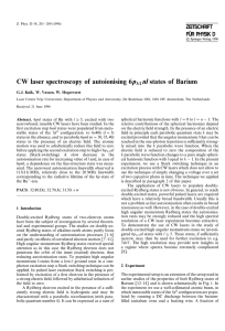 p nl CW laser spectroscopy of autoionising 6 states of Barium