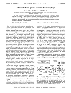 Continuous Coherent Lyman- Excitation of Atomic Hydrogen