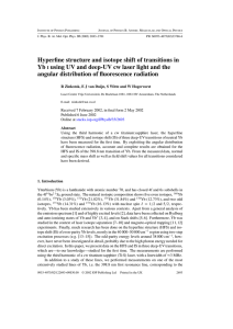 Hyperfine structure and isotope shift of transitions in Yb