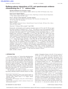 ⬘ C Rydberg-valence interactions of CO, and spectroscopic evidence characterizing the