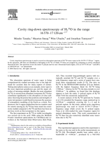 Cavity ring-down spectroscopy of H O in the range Mizuho Tanaka,