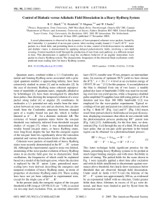 Control of Diabatic versus Adiabatic Field Dissociation in a Heavy... * and W. Ubachs R. C. Shiell, E. Reinhold,