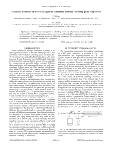 Statistical properties of the Stokes signal in stimulated Brillouin scattering... I. Velchev