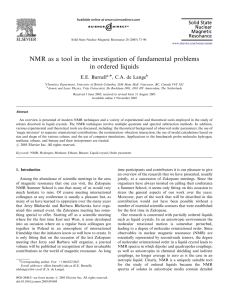 NMR as a tool in the investigation of fundamental problems