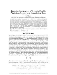 Precision Spectroscopy of H and a Possible Variation of over Cosmological Time