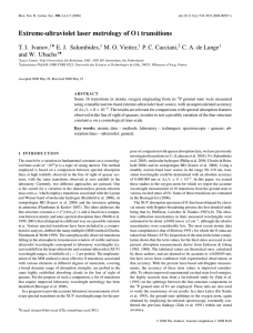 Extreme-ultraviolet laser metrology of O transitions T. I. Ivanov, M. O. Vieitez,