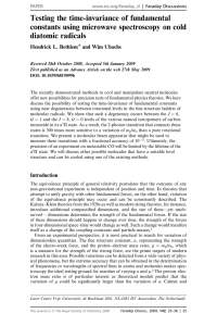 Testing the time-invariance of fundamental constants using microwave spectroscopy on cold