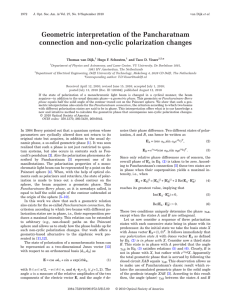 Geometric interpretation of the Pancharatnam connection and non-cyclic polarization changes *