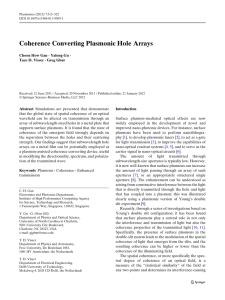 Coherence Converting Plasmonic Hole Arrays · Yalong Gu · Choon How Gan