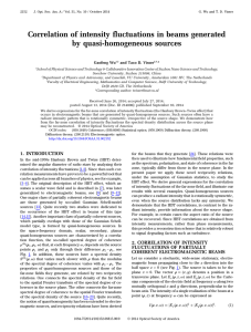 Correlation of intensity fluctuations in beams generated by quasi-homogeneous sources Gaofeng Wu
