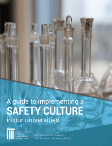 SAFETY CULTURE A guide to implementing a in our universities