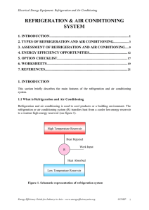 REFRIGERATION &amp; AIR CONDITIONING SYSTEM 1. INTRODUCTION