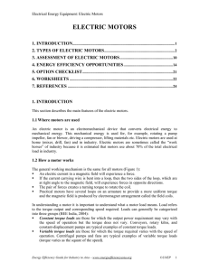 ELECTRIC MOTORS 1. INTRODUCTION