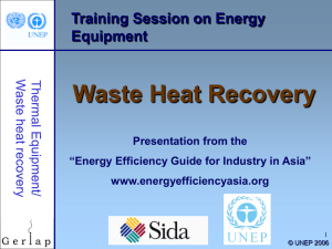 Waste Heat Recovery Training Session on Energy Equipment Presentation from the