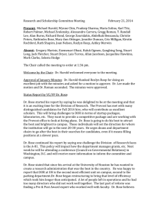 Research	and	Scholarship	Committee	Meeting  February	21,	2014 Robert	Palmer,	Michael	Zvolensky,	Alessandro	Carrera,	Gregg	Roman,	T.	Randall